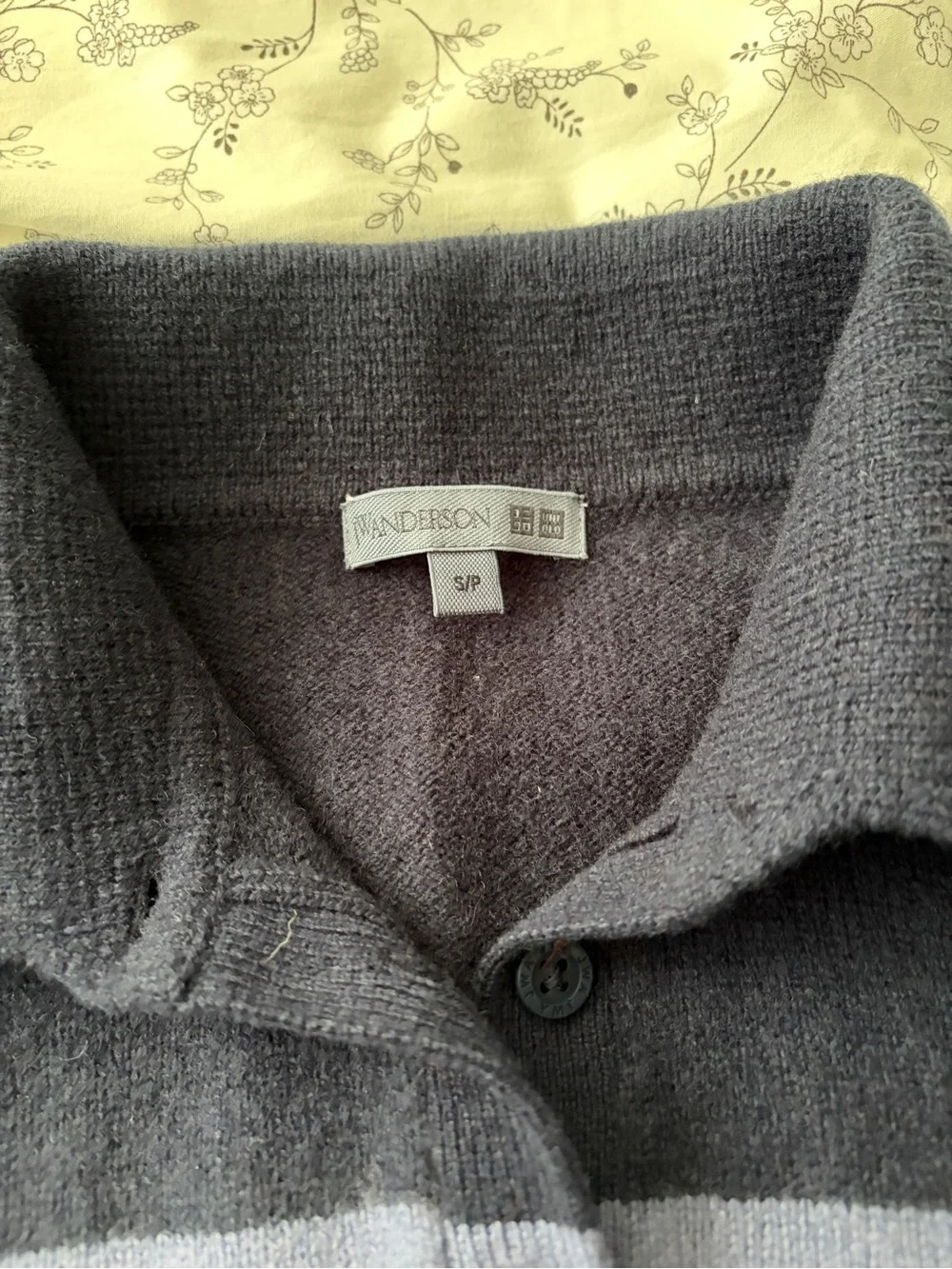 Uniqlo Women's Striped Polo Sweater in Blue & Black - Picture 2 of 3